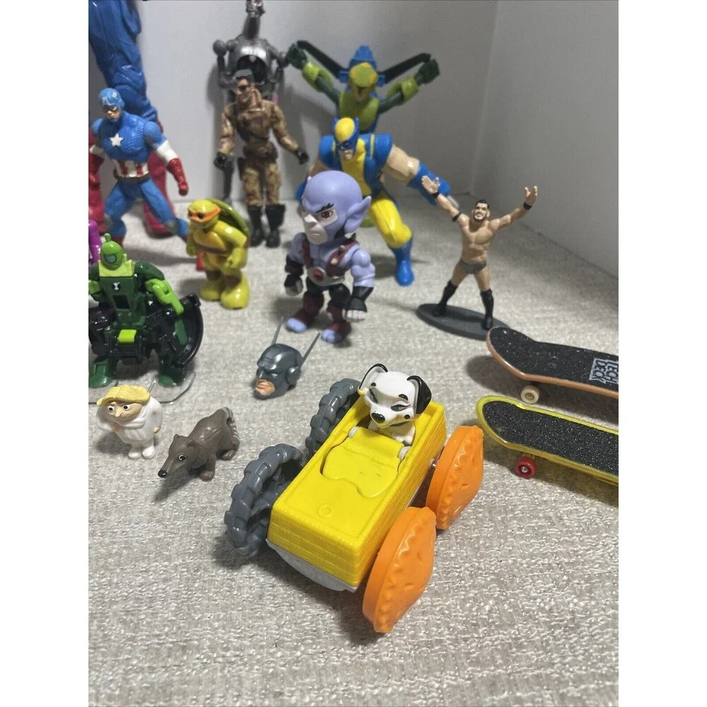 Mixed Action Figure Lot Vintage and Modern Random Marvel DC Starwars Transformer